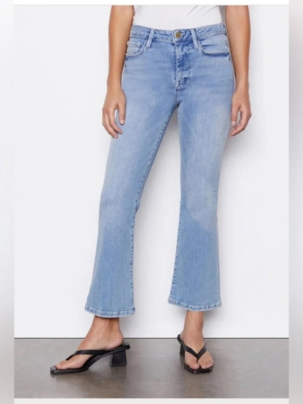 Frame Denim Le One Crop Mini Boot in Caspio Flared Jeans Size 2 (Fits 30-34)